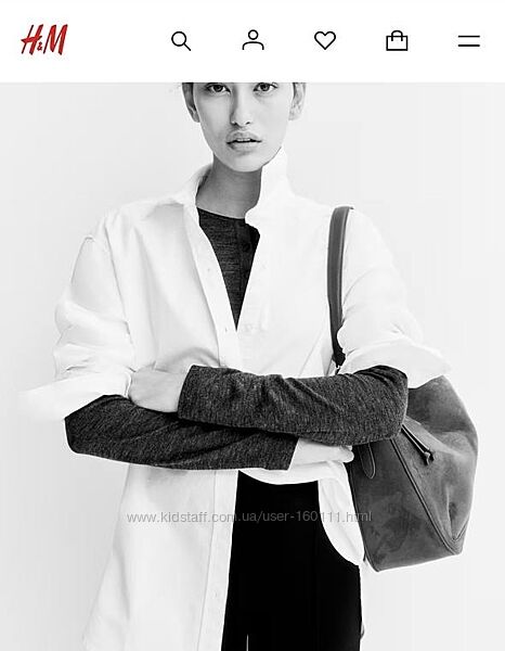 H&M біла базова сорочка з попліна