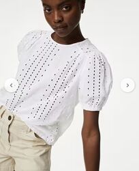 M&S біла сорочка прошва вишивка