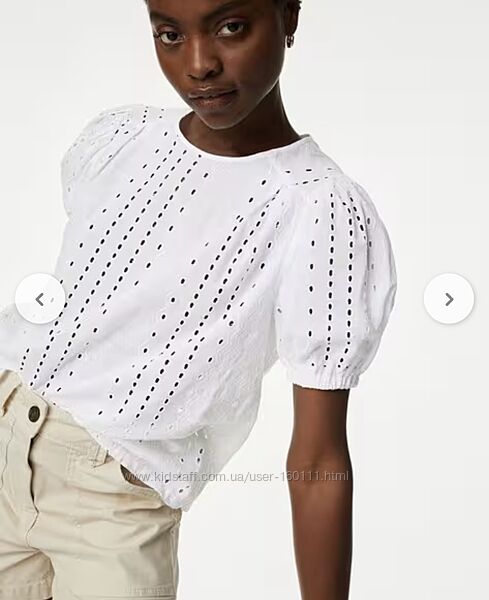 M&S біла сорочка прошва вишивка