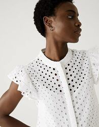 M&S біла сорочка прошва вишивка 