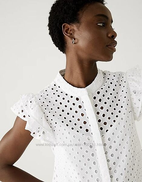 M&S біла сорочка прошва вишивка 