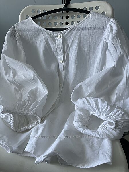 H&M біла лляна сорочка белая льняная рубашка