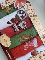 Подарочный набор вафельных  новогодних полотенец Турция 