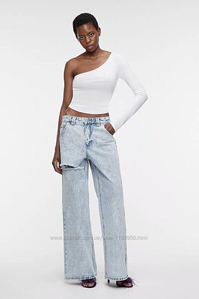 Кроп топ на одне плече плюс сайз H&M 