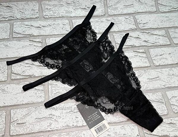 Трусики жіночі 3шт мереживні стрінги від esmara.