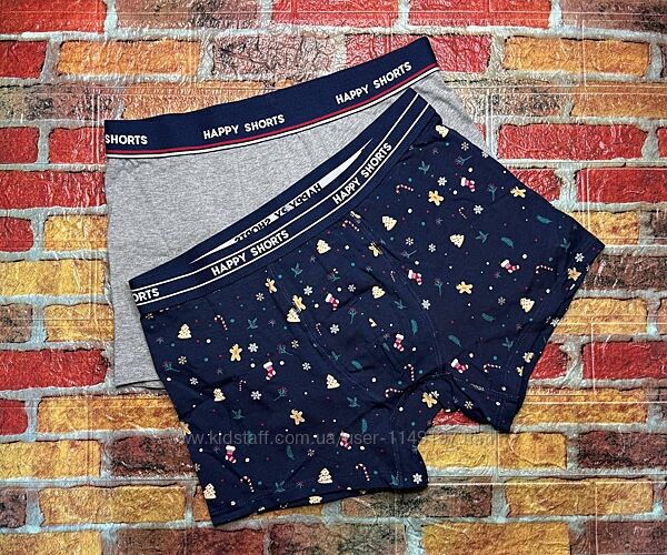 Труси боксери чоловічі 2шт happy shorts. ціна за упаковку
