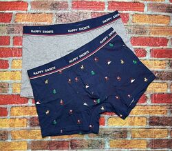 Труси боксери чоловічі 2шт happy shorts.