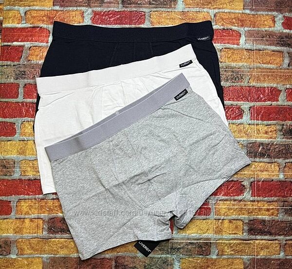 Арт.737 труси боксери чоловічі 3шт розмір л livergy.