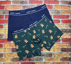 Арт.712 труси боксери чоловічі 2шт happy shorts.