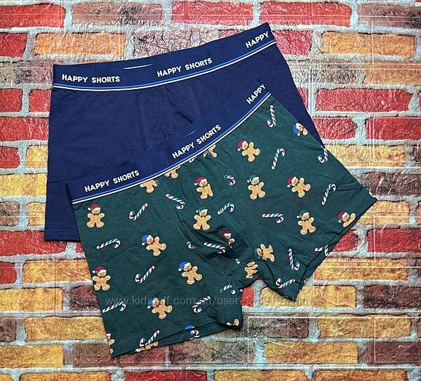Арт.712 труси боксери чоловічі 2шт happy shorts.