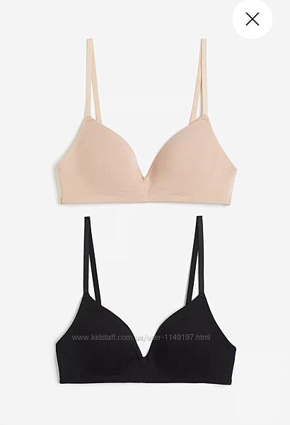 Арт.733 комплект бюстгальтерів жіночих чорнийбежевий без кісточок від h&m.