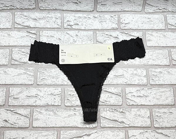 Арт.263 трусики стрінги 3шт жіночі c&a розмір л.
