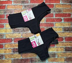 Арт.509 трусики жіночі бавовна чорні 5шт esmara.