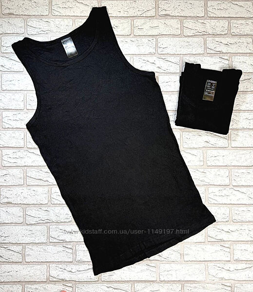 Майка натільна білизна чоловіча чорна в рубчик 2шт євро розмір 4хл livergy.