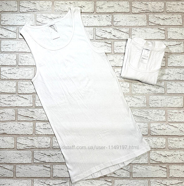 Майка чоловіча натільна білизна біла 2шт livergy.