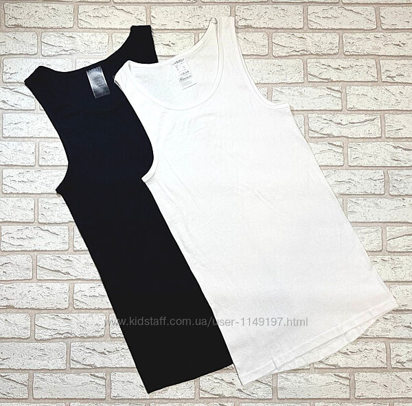 Майка чоловіча натільна білизна біла/чорна 2шт livergy.