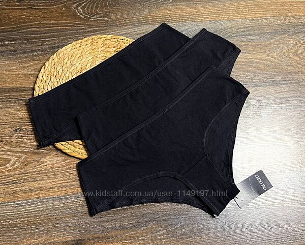 Труси жіночі чорні хіпстери 3шт esmara.