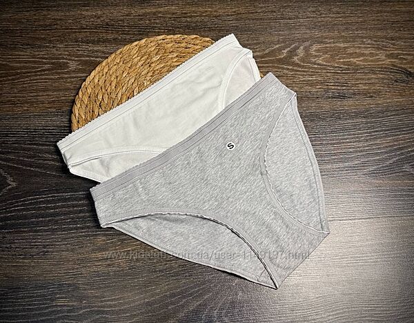 Арт.1313 жіночі трусики сліпи котонові сірібілі від c&a.