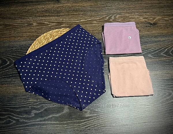 Арт. 1318 жіночі трусики котонові висока посадка 3шт від c&a.