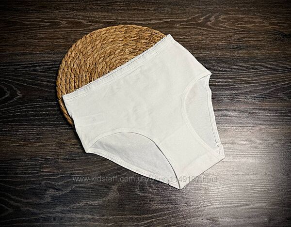 Арт.1324 жіночі трусики білі котонові висока посадка від c&a.