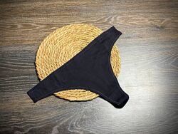 Арт.1340 жіночі трусики стринги котонові чорні від c&a.