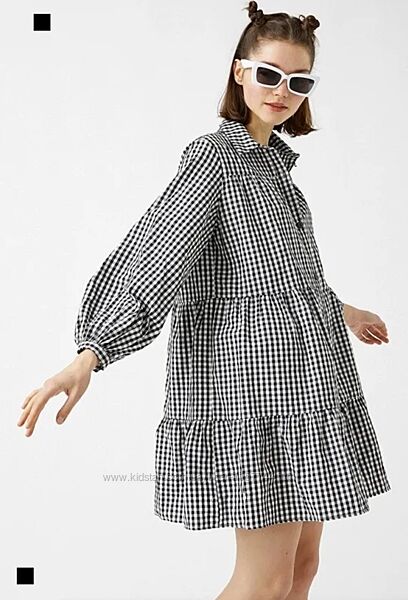 George. Ярусное платье рубашка в клетку. Вискоза.