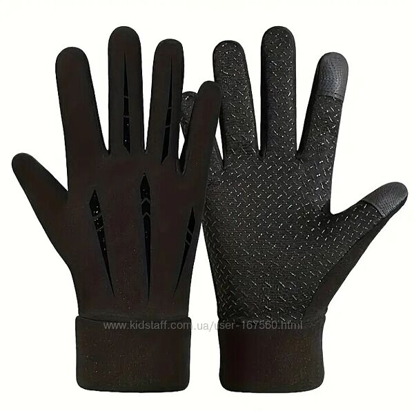 Вітрозахисні термо рукавички на флісі сенсорні чоловічі жіночі перчатки