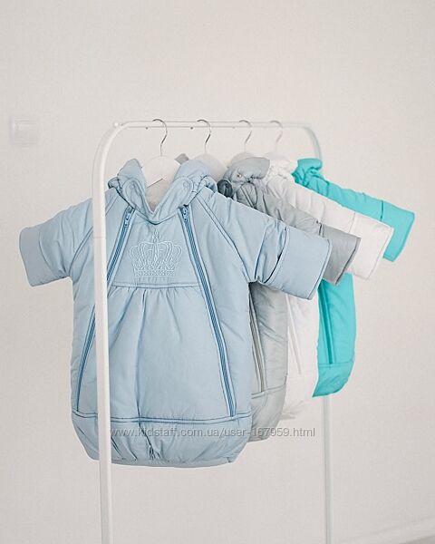 Зимовий конверт комбінезон мішок для новонароджених 0-6 міс 56 62 68 Сніжин