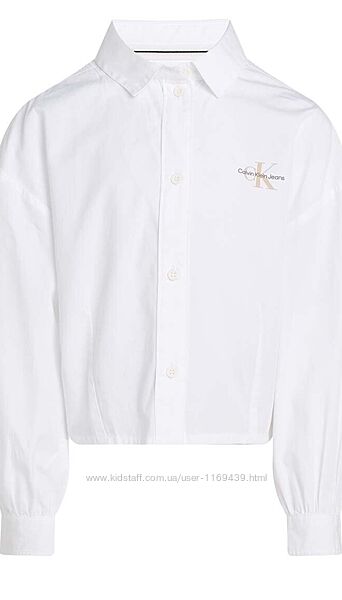 Дитяча бавовняна сорочка Calvin Klein Jeans, для дівчинки, розмір 14