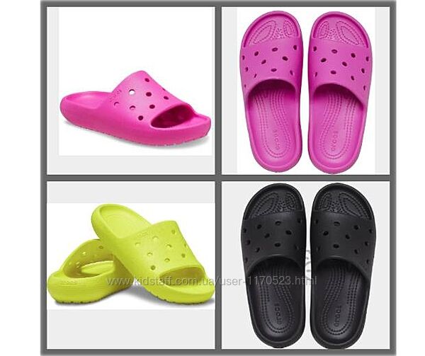 дитячі шльопанці crocs classic slide с11-j6 різні кольори