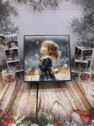 Деревяний набір кубиків Різдвяне небо.