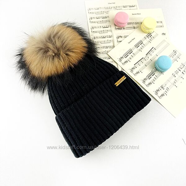 Дитяча шапка для хлопчика для дівчинки зимова тепла шапочка з енотом
