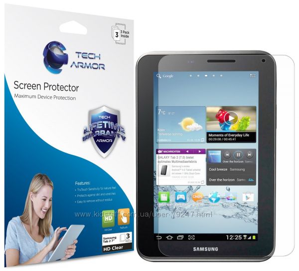 3 защитных пленки для Samsung Galaxy Tab 2. 7. 0