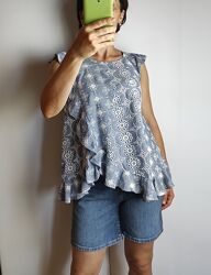 топ с прошвой River Island Англия р. UK 10 - на S-M-L