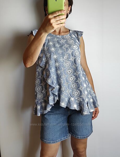 топ с прошвой River Island Англия р. UK 10 - на S-M-L