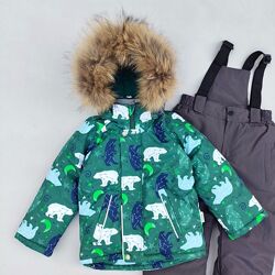 Зимовий дитячий термо комбінезон для хлопчика роздільний на 2 3 4 роки