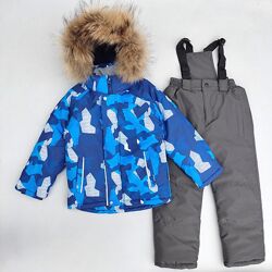 Дитячий зимовий комбінезон хлопчика комплект куртка напівкомбінезон термо