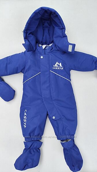 Дитячий зимовий суцільний термо комбінезон для хлопчика 62 -80 теплий