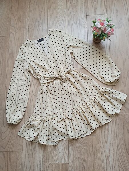 Легенька сукня на резинці, в горох, M-L