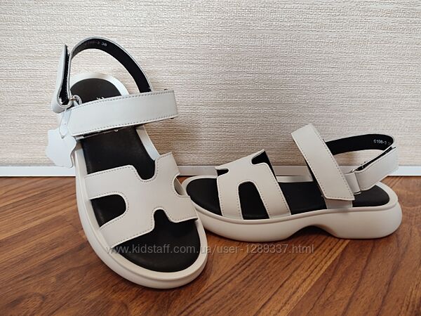 Босоножки женские кожаные белые