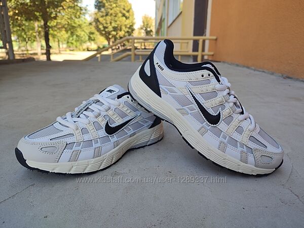 Кроссовки женские Nike P - 6000 White Beige Grey кожа сетка