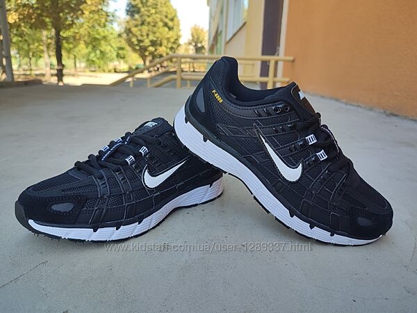 Кроссовки женские Nike P - 6000 Black White кожа сетка