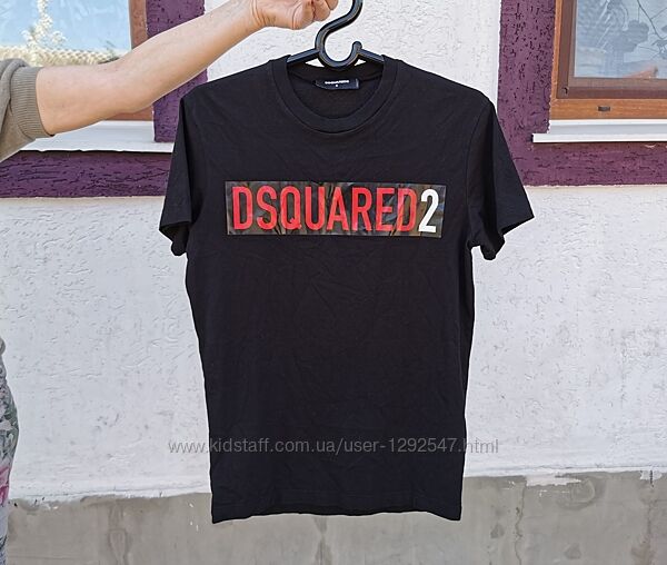 Бавовняна чоловіча чорна футболка DSQUARED2 розмір S оригінал