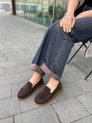 Балетки жіночі EDAN 341 шоколадні весна-осінь, замша натуральна 5795