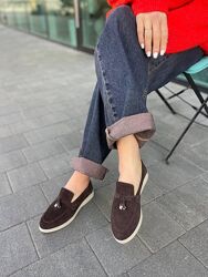 Лофери жіночі ALLSY 340-3041-36C коричневі весна-осінь, замша натуральна 5781