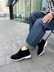 Лофери жіночі GREMMY 207/1 чорний/білий весна-осінь, замша натуральна 5394