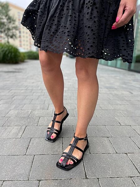 Босоніжки жіночі Notta bene BS-0124 чорні літо, шкіра натуральна 5562