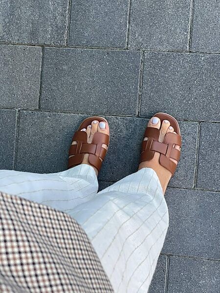 Шльопанці жіночі Jasmine 407 руді літо, шкіра натуральна 5541