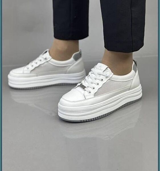 Кросівки жіночі ALLSY ZSL5116-2 білі весна-осінь, шкіра натурал. сітка 5782