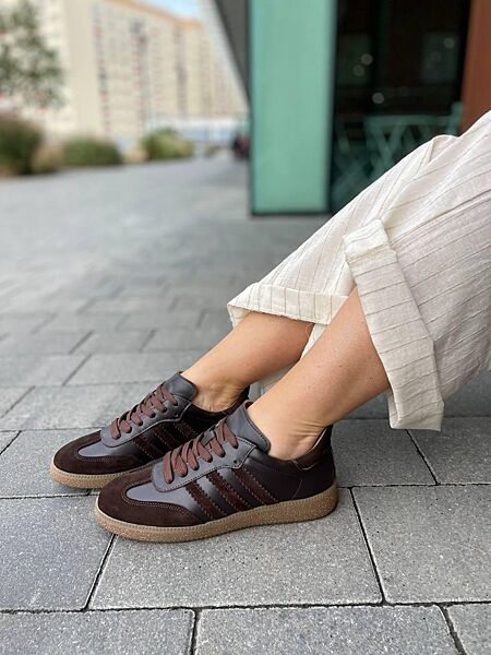 Кеди жіночі Notta bene K-0424 шоколадні весна-осінь, шкіразамша натуральна 5627